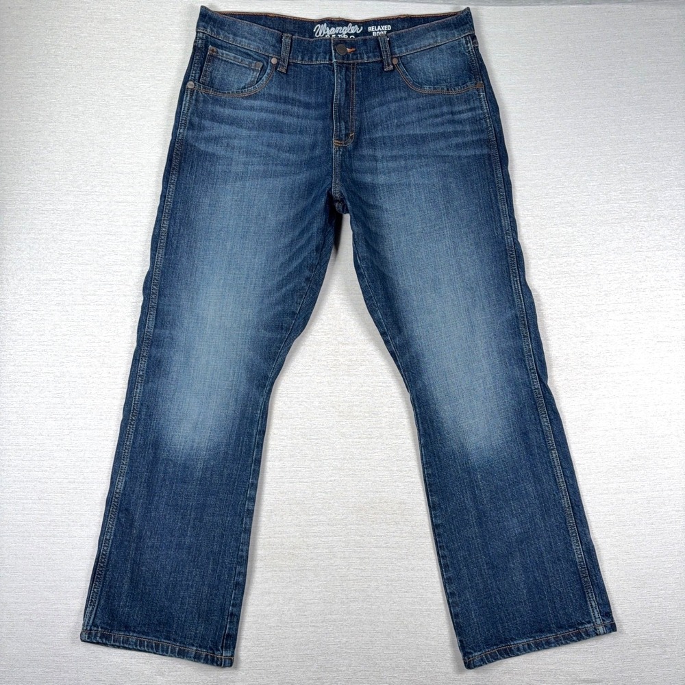 Wrangler Retro Relaxed Boot Jeans Mens Size 34x30 Blue Denim Cotton Stretch